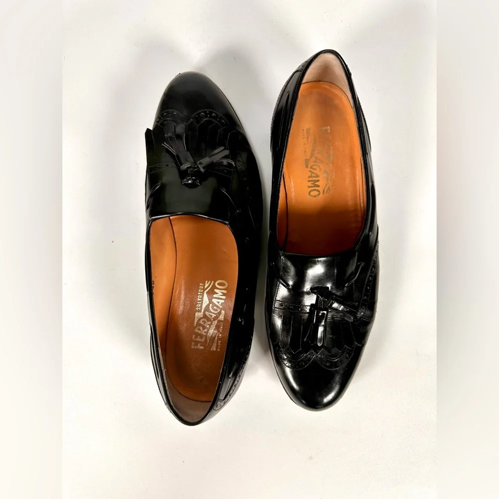 Salvatore Ferragamo Men’s Bordoux Wingtop Kiltie Tassel Designers Loafers